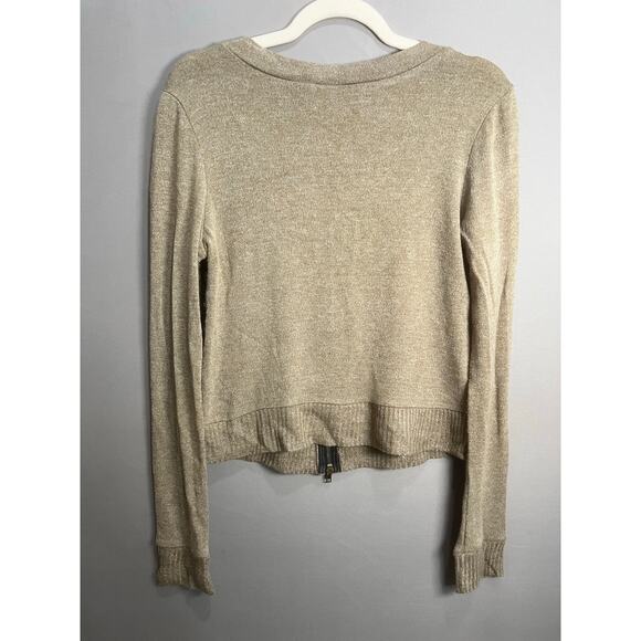 BKE Full Zip Cardigan Cropped Lace Pockets Coquette Fairy Sz L Grunge Y2K - Picture 2 of 16